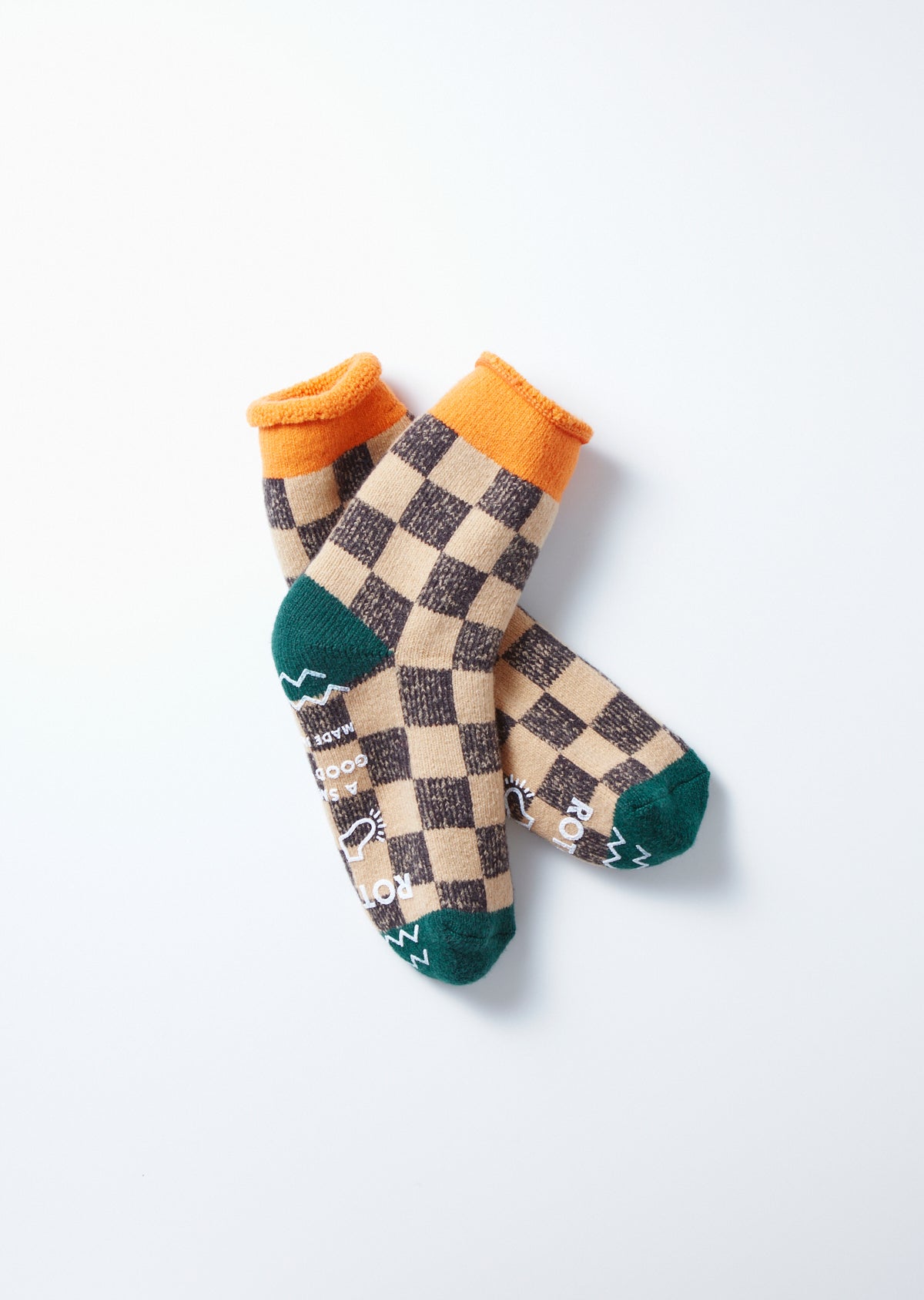 PILE ROOM SOCKS ”CHECKERBOAD” - R1497｜ルームソックス｜ROTOTO 公式