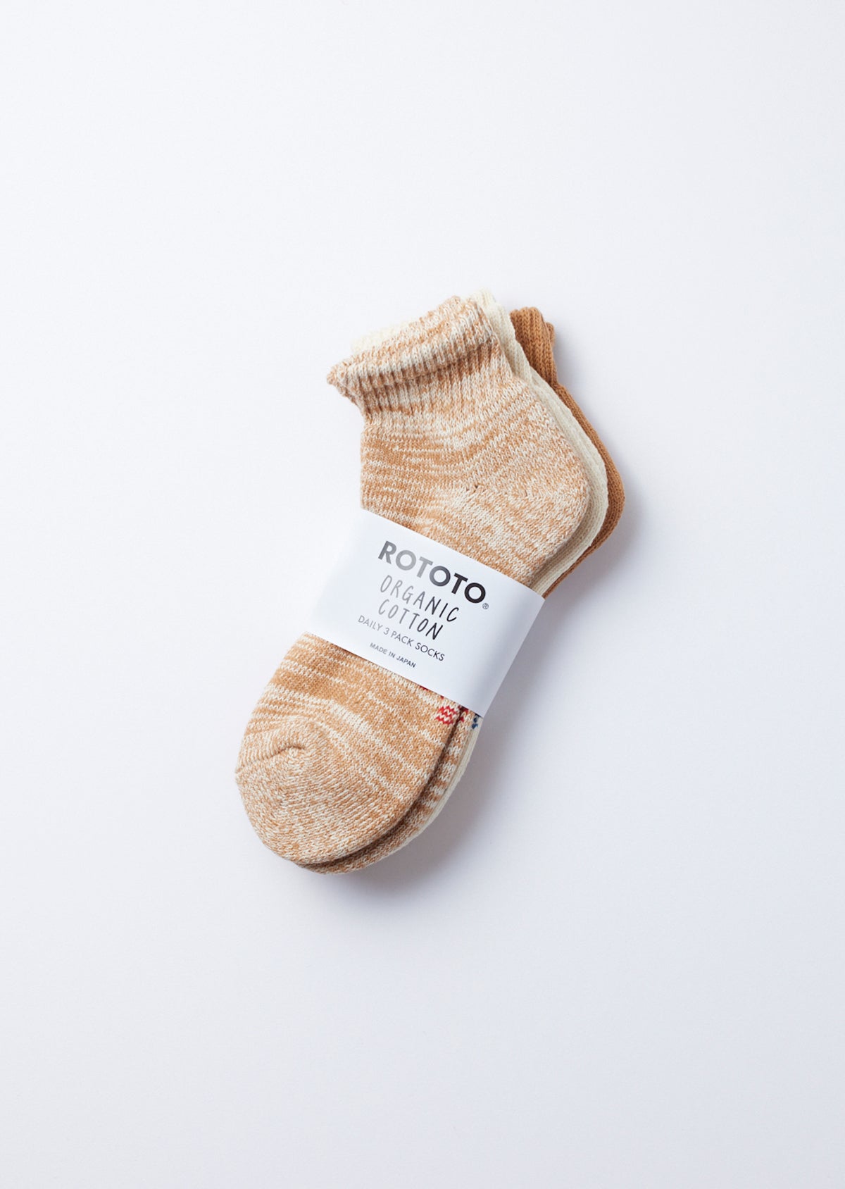 ORGANIC DAILY 3 PACK ANKLE SOCKS - R1371｜3パック｜ROTOTO 公式