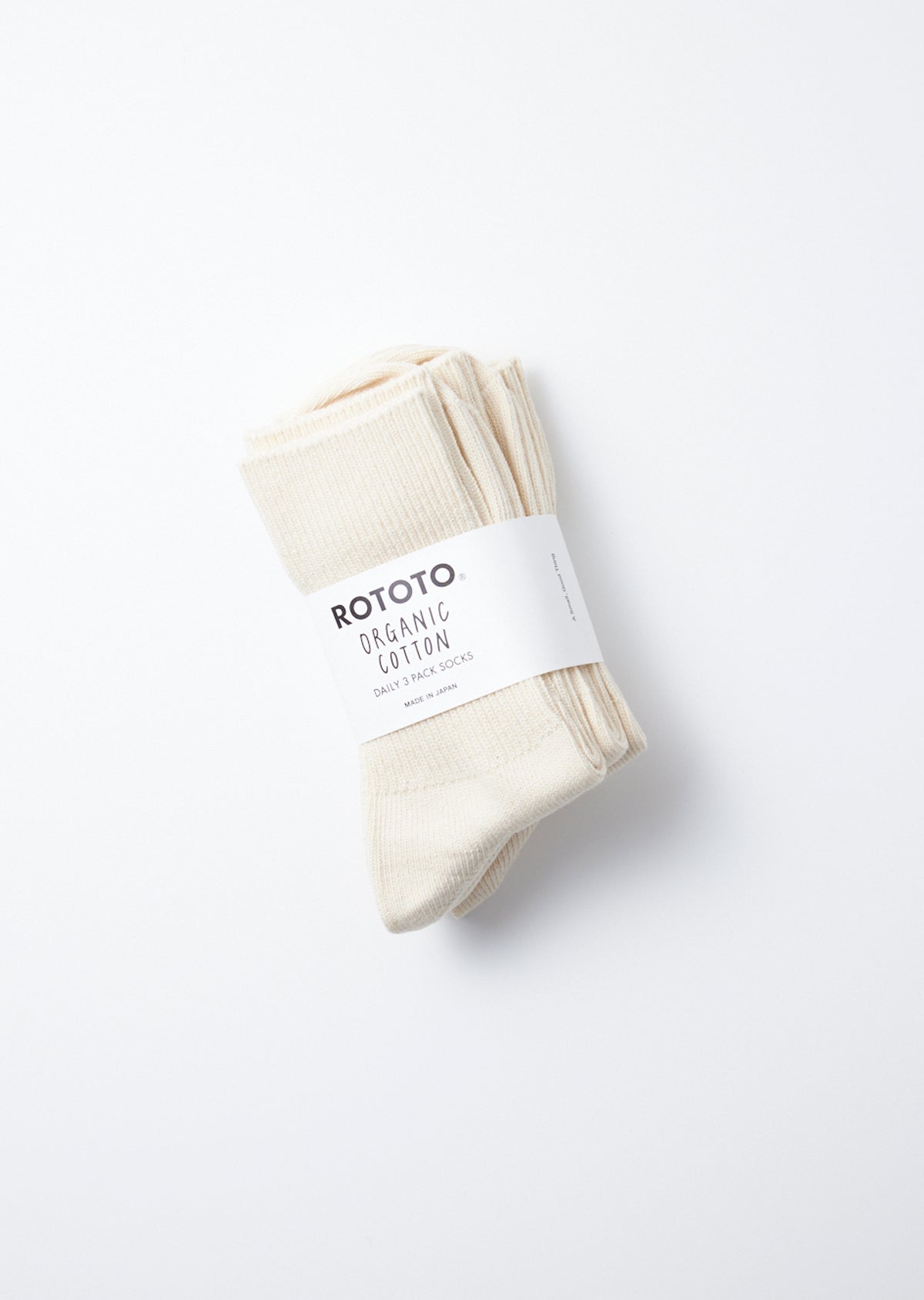 ORGANIC DAILY 3 PACK RIBBED CREW SOCKS - R1427｜3パックソックス