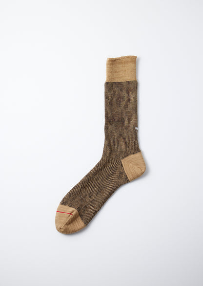 ORGANIC COTTON & RECYCLE POLYESTER CREW SOCKS"LEOPARD"