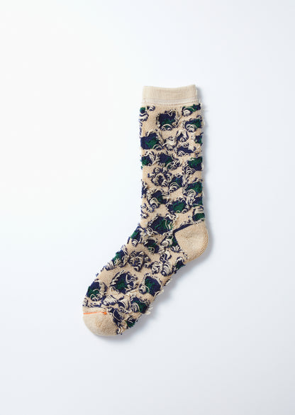 PILE LEOPARD CREW SOCKS