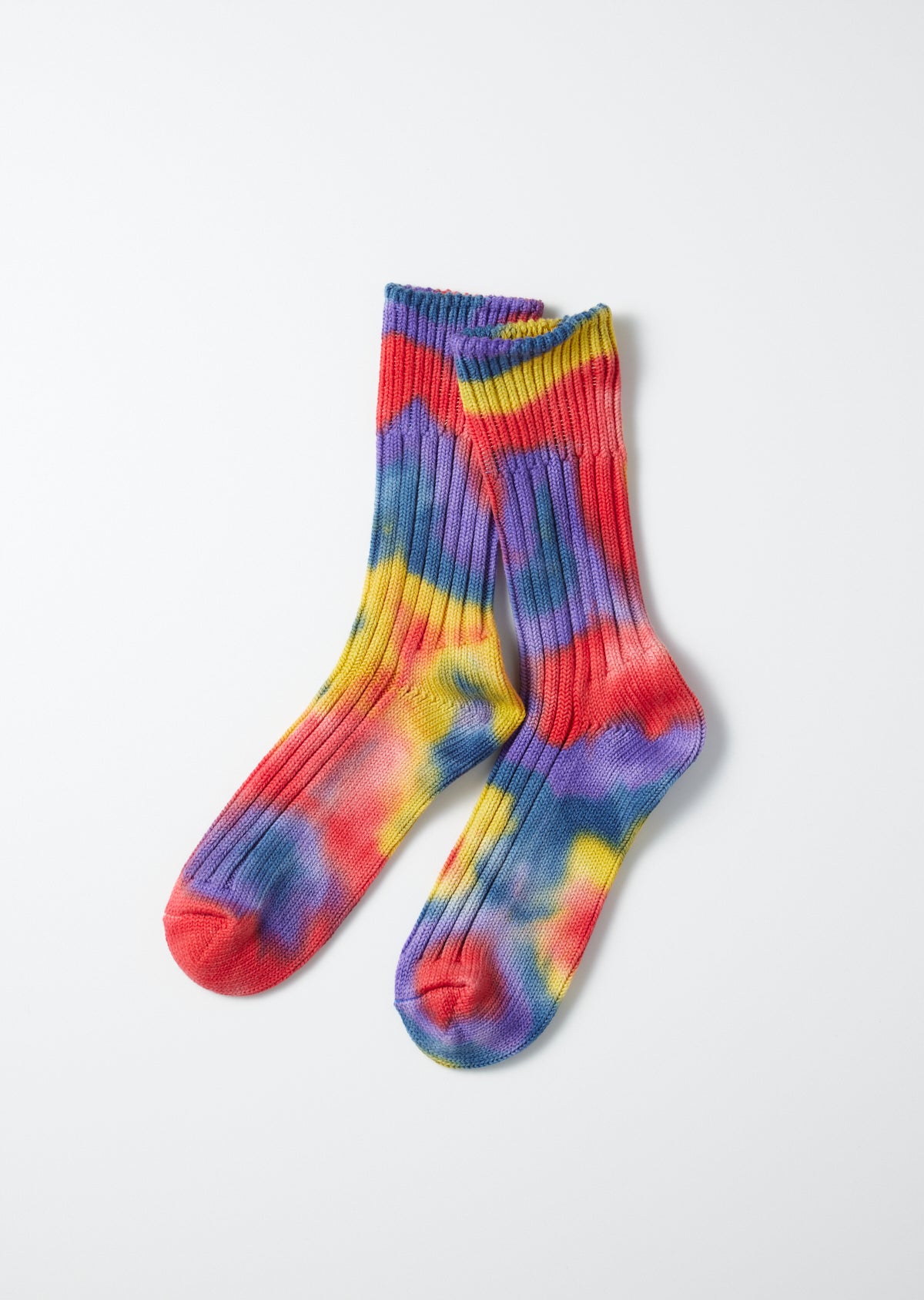 CHUNKY RIBBED CREW SOCKS”TIE DYE” - R1415｜タイダイソックス