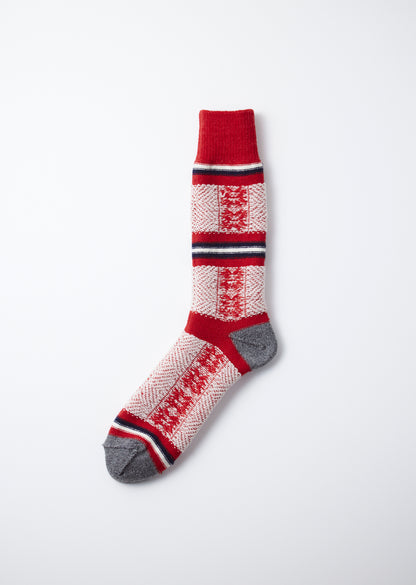 WOOLEN JACQUARD CREW SOCKS "SKI PATTERN"