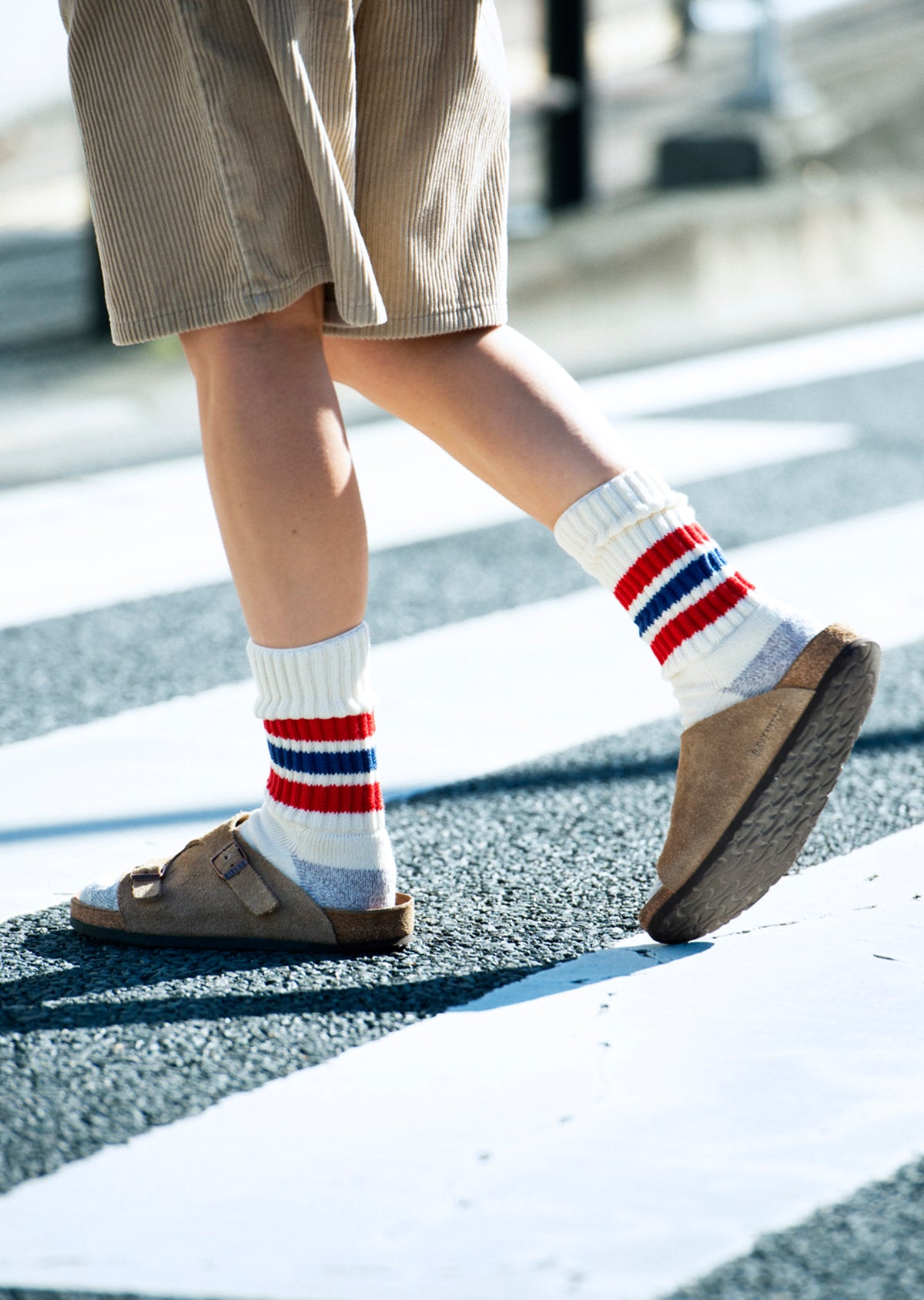 Coarse Ribbed OLDSCHOOL CREW SOCKS - R1255|オールドスクールソックス|ROTOTO 公式オンラインストア Bordeaux / S(23-25cm)