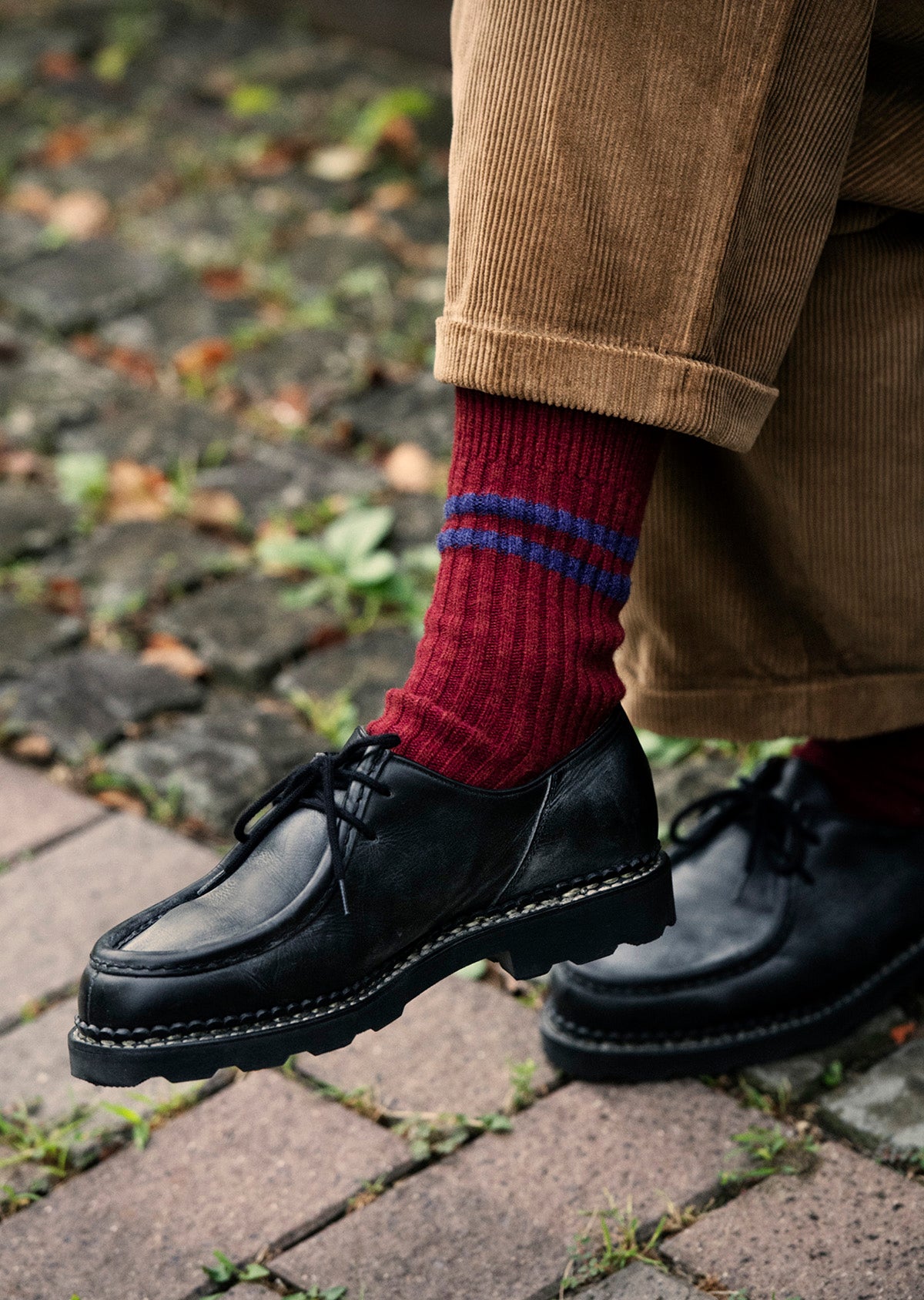 MERINO LAMBS WOOL STRIPE SOCKS