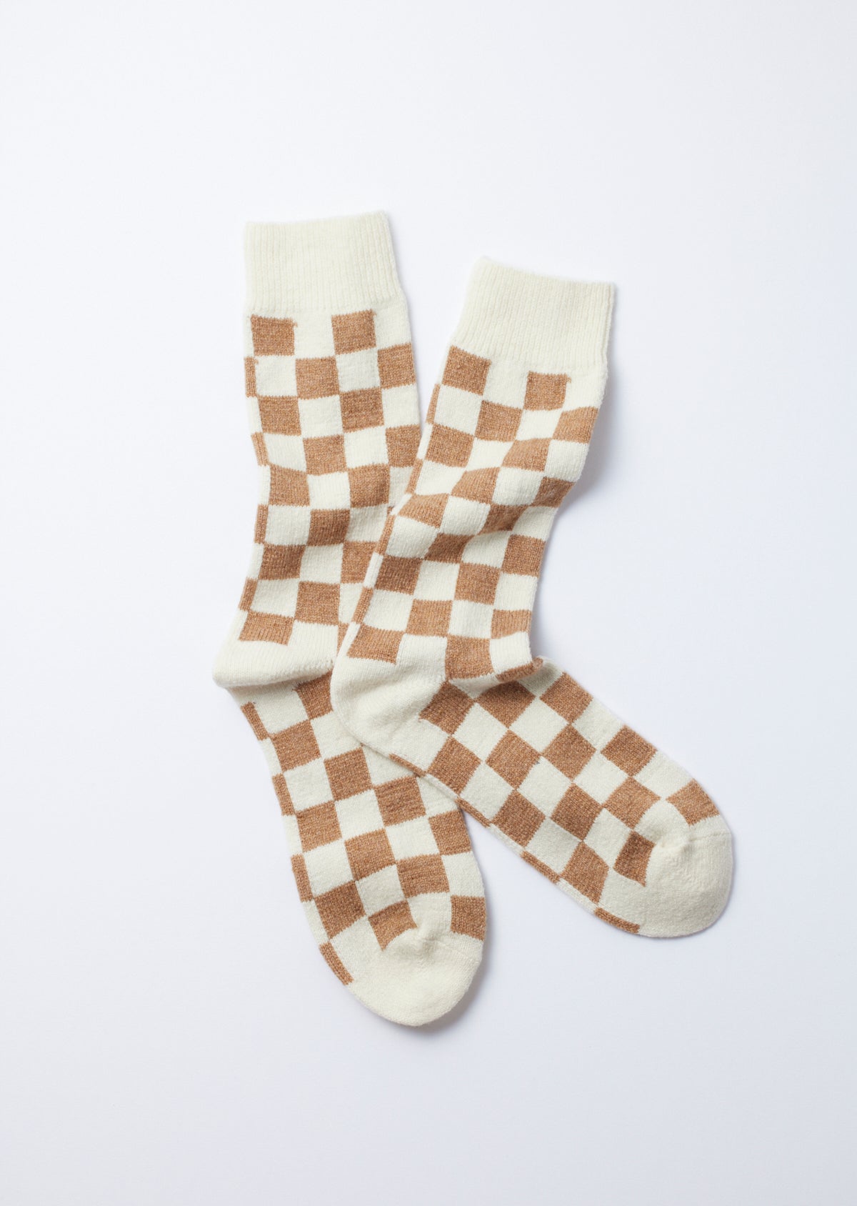 RECYCLE WOOL CHECKERBOARD CREW SOCKS - R1379｜チェッカーフラッグ