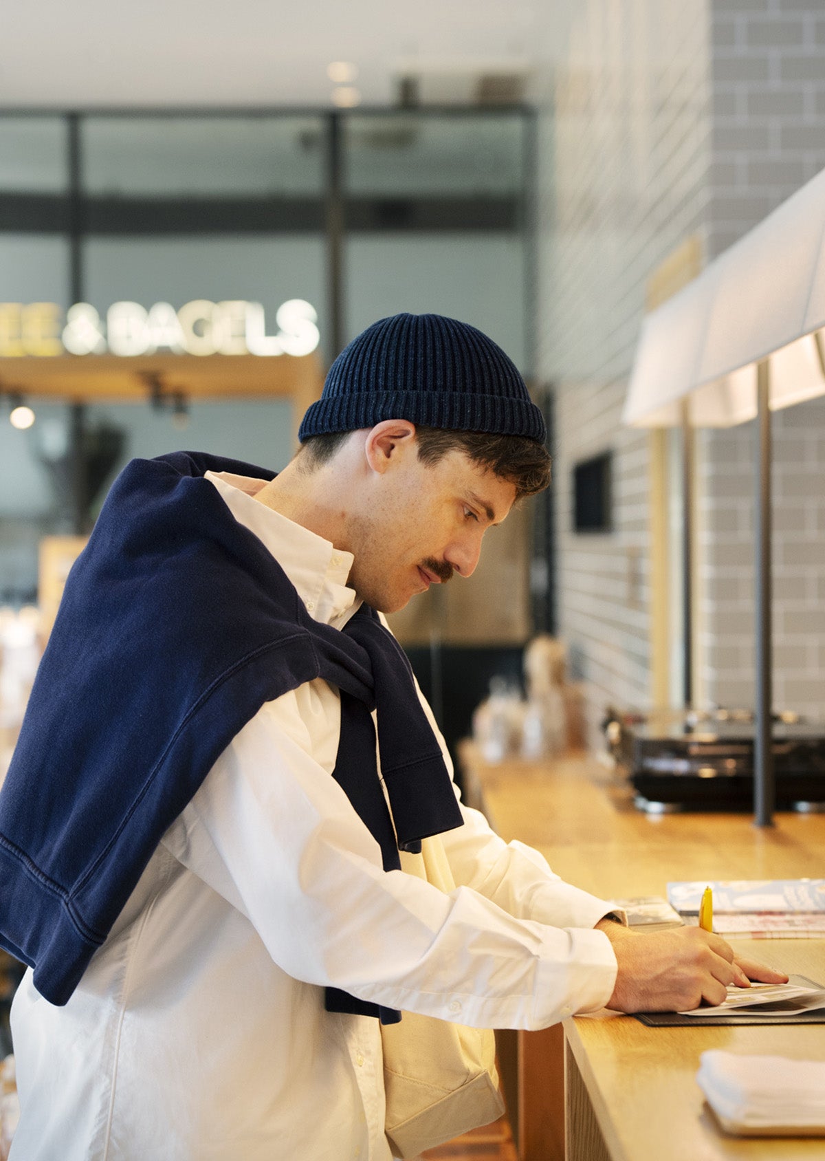 INDIGO COTTON ROLL UP BEANIE