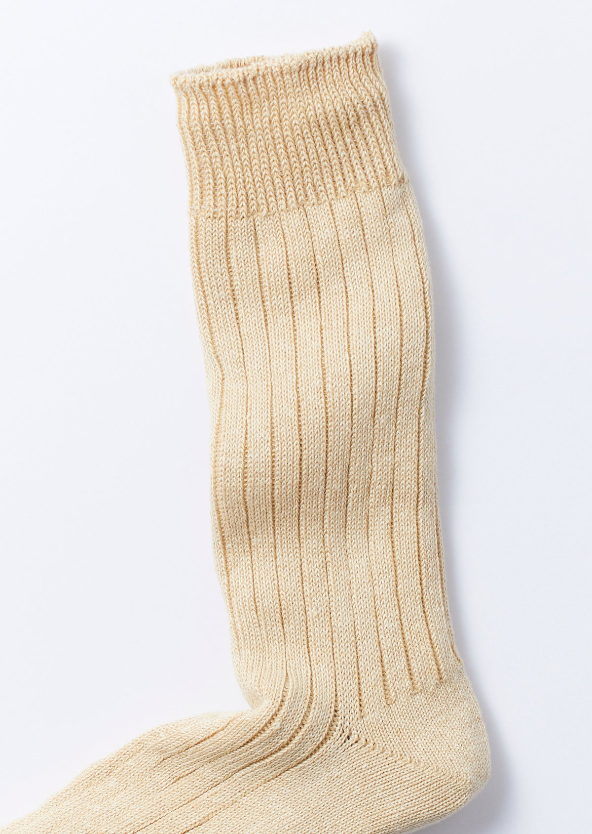 LINEN COTTON RIBBED CREW SOCKS